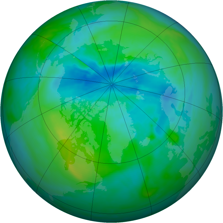Arctic ozone map for 07 September 2014